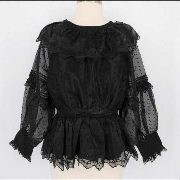 TOPSHOP NWT Sheer black top - Picture 2 of 12